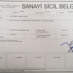 Sanayi Sicil Belgesi